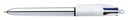 Stylo bille BIC 4 couleurs Shine Medium argent