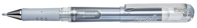 Stylo Gel Pentel K230M Medium argent