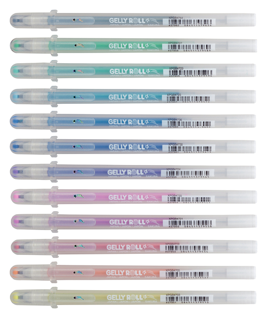 Stylo gel Sakura Gelly Roll Stardust set 12 couleurs