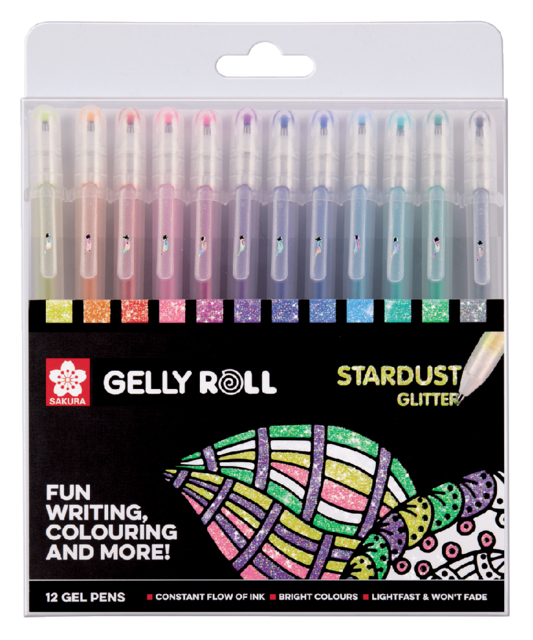 Stylo gel Sakura Gelly Roll Stardust set 12 couleurs