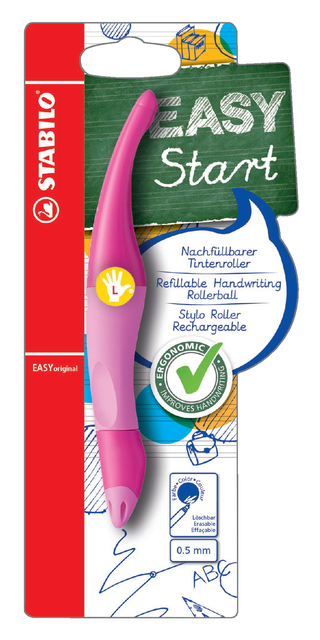 Rollerpen STABILO Easyoriginal linkshandig roze/lichtroze blister