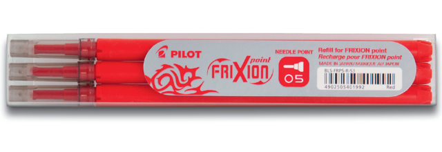 Rollerpenvulling PILOT friXion fijn rood set à 3 stuks