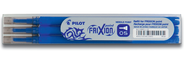 Recharge roller PILOT FriXion Fin bleu 3 pièces