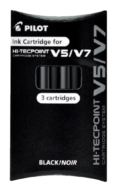 Cartouche d’encre PILOT Begreen Hi-Tecpoint V5/V7 noir set 3 pièces