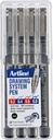Fineliner Artline set avec 0,2-0,4-0,6-0,8mm noir