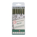 Tekenset Sakura Zentangle set à 6 pennen zwart