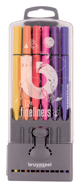 Fineliner Bruynzeel Teens 0,4mm assorti 12 pièces