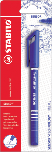 Fineliner STABILO Sensor 10195 fijn blauw blister à 1 stuk