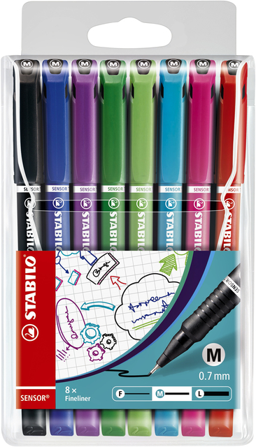 Fineliner STABILO Sensor 187/8 assorti