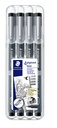 Fineliner Staedtler Pigment 308 noir étui de 4 pièces