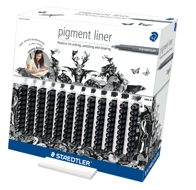 Fineliner Staedtler Pigment 308 display de 120 pièces assorti