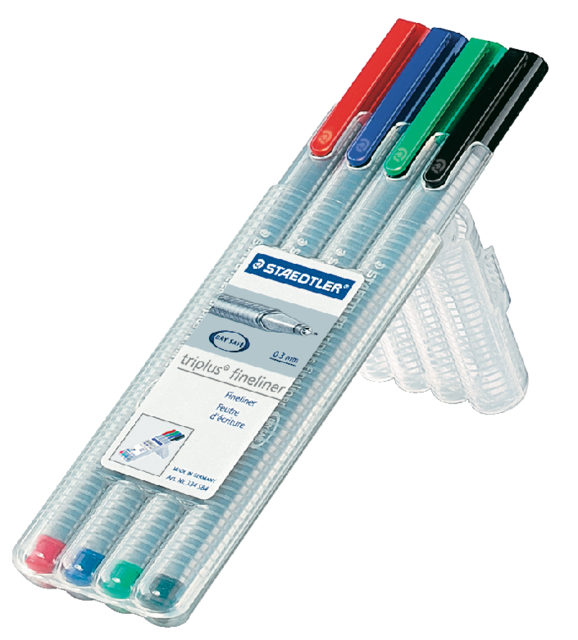 Fineliner Staedtler Triplus 334 assorti 0,3mm 4 pièces