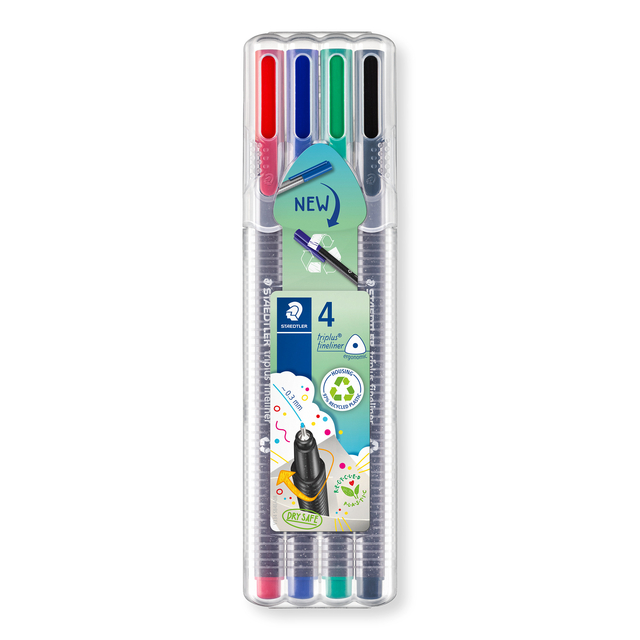 Fineliner Staedtler Triplus 334 assorti 0.3mm 4 stuks