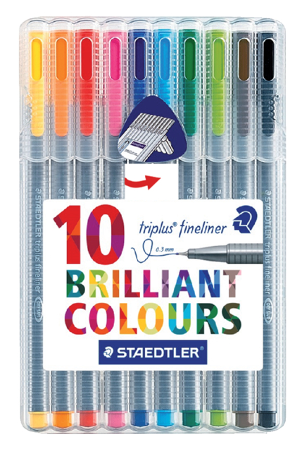 Fineliner Staedtler Triplus 334 assorti 0.3mm 10 stuks