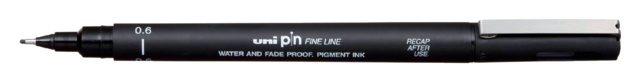 Fineliner Uni-ball Pin 0.6mm zwart