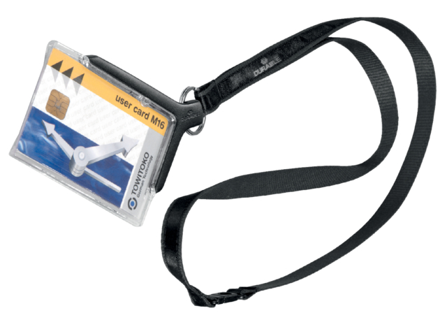 Porte-badge Durable 8207 avec cordon textile anthracite