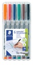 Viltstift Staedtler Lumocolor 315 non permanent medium assorti 6 stuks
