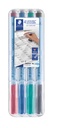 Viltstift Staedtler Lumocolor 305 non permanent correctable F set à 4 stuks