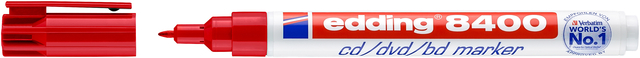 Feutre CD edding 8400 pointe ogive 0,5-1mm rouge