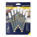 Feutre-craie Securit SMA-100 ogive 1-2mm blanc blister 7 pièces