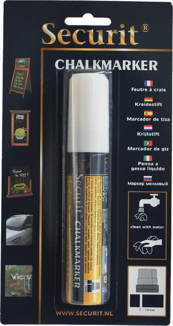 Feutre-craie Securit SMA-720 carré  7-15mm blister blanc