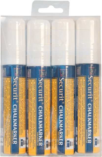 Feutre-craie Securit SMA-720 carré 7-15mm blanc étui 4 pièces