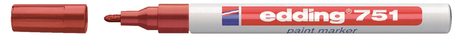 Marqueur peinture edding 751 à base d'huile 1-2mm pastel rouge