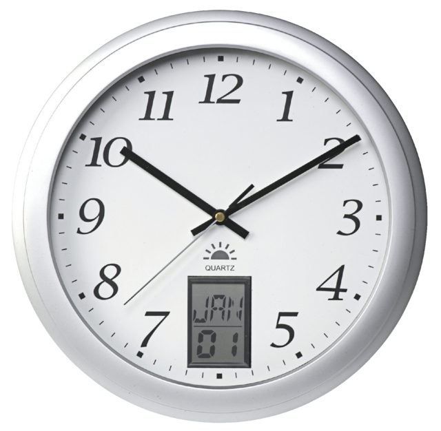 Horloge murale Unilux Instinct Ø30,5cm gris argenté/blanc