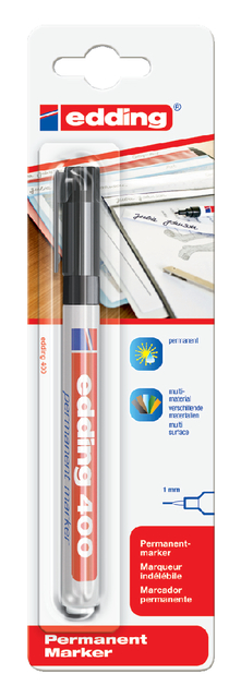 Marqueur edding 400 ogive 1mm noir blister 1 pièce