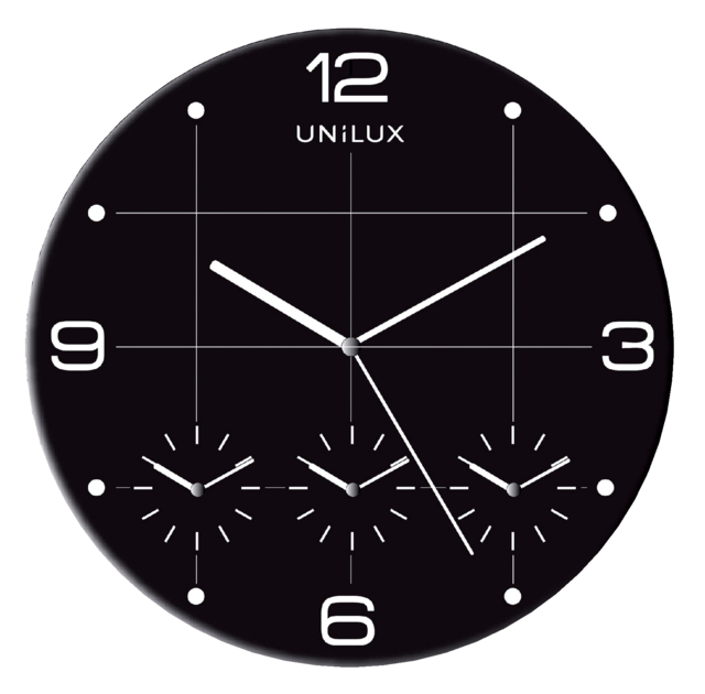 Wandklok Unilux On Time Ø 30.5cm zwart/wit