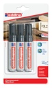 Viltstift edding 500 schuin 2-7mm zwart blister à 3 stuks