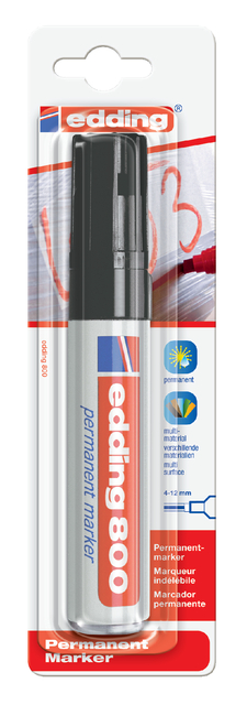 Marqueur edding 800 biseau 4-12mm noir blister 1 pièce