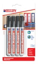 Viltstift edding 3000 rond 1.5-3mm zwart blister à 4 stuks