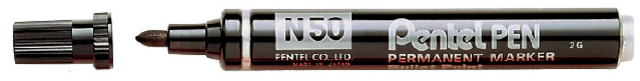 Viltstift Pentel N50 rond 1.5-3mm zwart