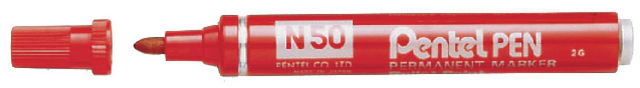 Viltstift Pentel N50 rond 1.5-3mm rood