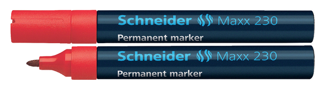 Permanent marker Schneider Maxx 230 rond 1-3mm rood