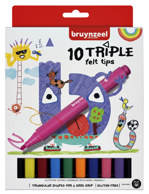 Feutre Bruynzeel Kids Triple set 10 couleurs