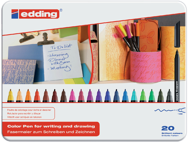 Fineliner edding 1200 Fin assorti boîte 20 pièces