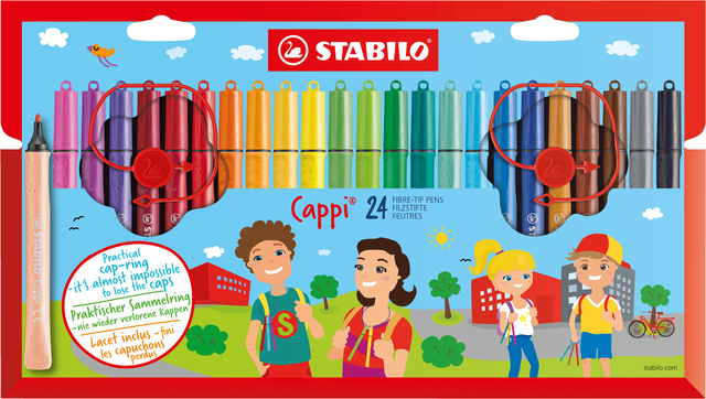 Feutre STABILO Cappi 168/24 Medium assorti étui 24 pièces