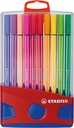 Feutre STABILO Pen 68 Colorparade rouge/bleu Medium assorti 20 pièces