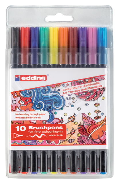 Brushpen edding 1340 assorti etui à 10 stuks