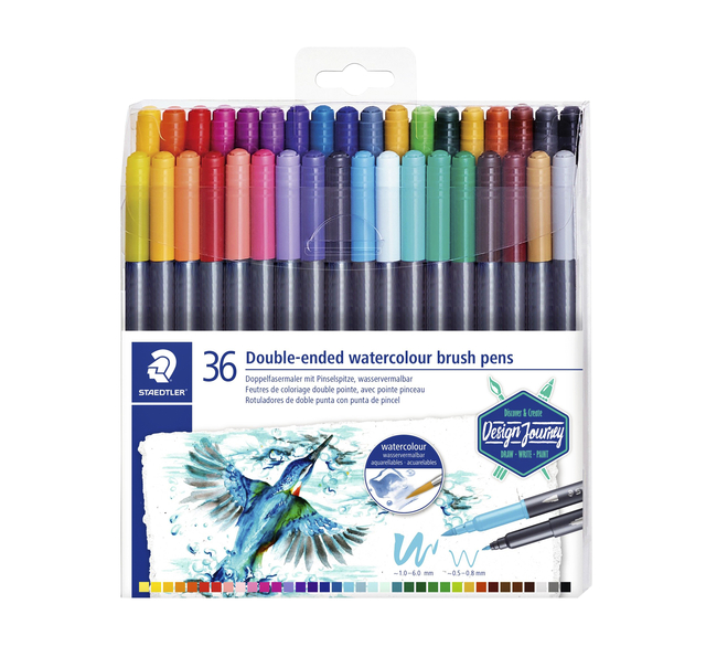 Feutre pinceau Staedtler 3001 Marsgraphic Duo 0.5-6mm blister 36 couleurs