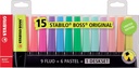 Surligneur STABILO Boss Set de bureau 70/15 assorti 15pcs