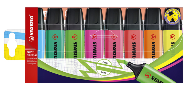 Surligneur STABILO BOSS Original 70/8 assorti 8 pièces