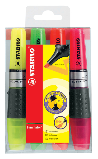 Surligneur STABILO Luminator XT 71/4 assorti étui 4 pièces