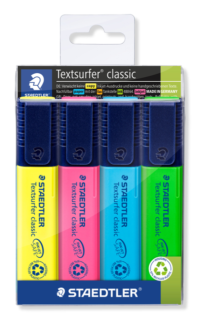 Surligneur Staedtler Textsurfer 364 assorti 4 pièces
