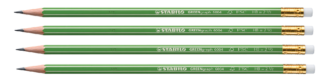 Crayon STABILO GREENgraph 6004 HB avec bout gomme