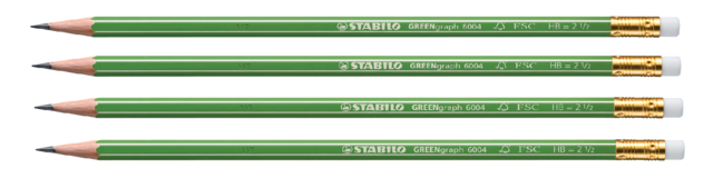 Potlood STABILO Greengraph 6004 HB met gumtop