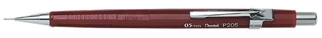 Vulpotlood Pentel P205 HB 0.5mm rood