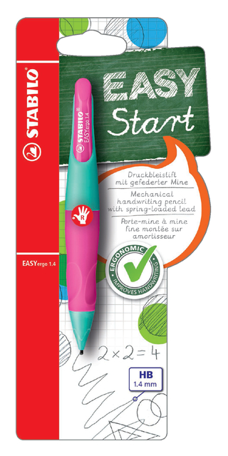 Portemine STABILO EASYergo 1,4mm droitier turquoise/néon jaune blister